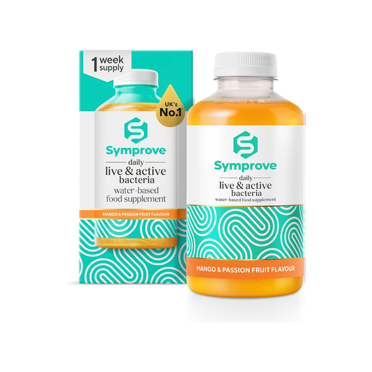 Symprove Mango & Passionfruit liquid probiotic 500ml with billions of live bacteria for daily gut microbiome support