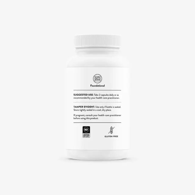 Thorne Basic Nutrients 2/Day multivitamin for athletes and active individuals providing 30-day supply of essential vitamins and minerals in two capsules daily