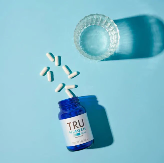 Tru Niagen vegan capsules for adults, with one 300mg capsule taken daily as part of a regular routine.