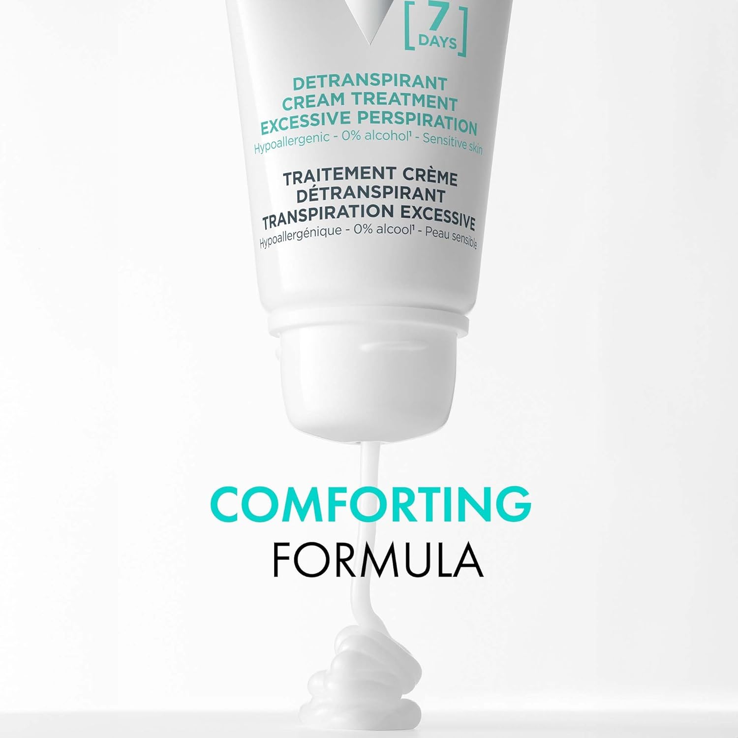 Vichy Anti-Perspirant Cream Treatment for intense underarm perspiration, weekly application protocol for sustained freshness and dryness over time