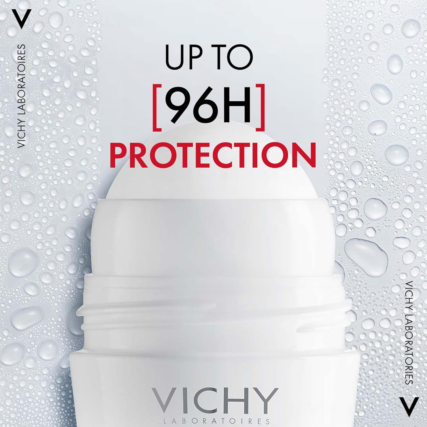 Vichy 96H Deodorant with Perlite and Zinc PCA, absorbs moisture and purifies skin, fluid texture for immediate dry feel