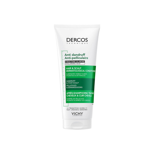 Vichy Dercos Anti-Dandruff Conditioner for hair and scalp 200ml, helps reduce visible flakes and deeply moisturise for up to 72 hours