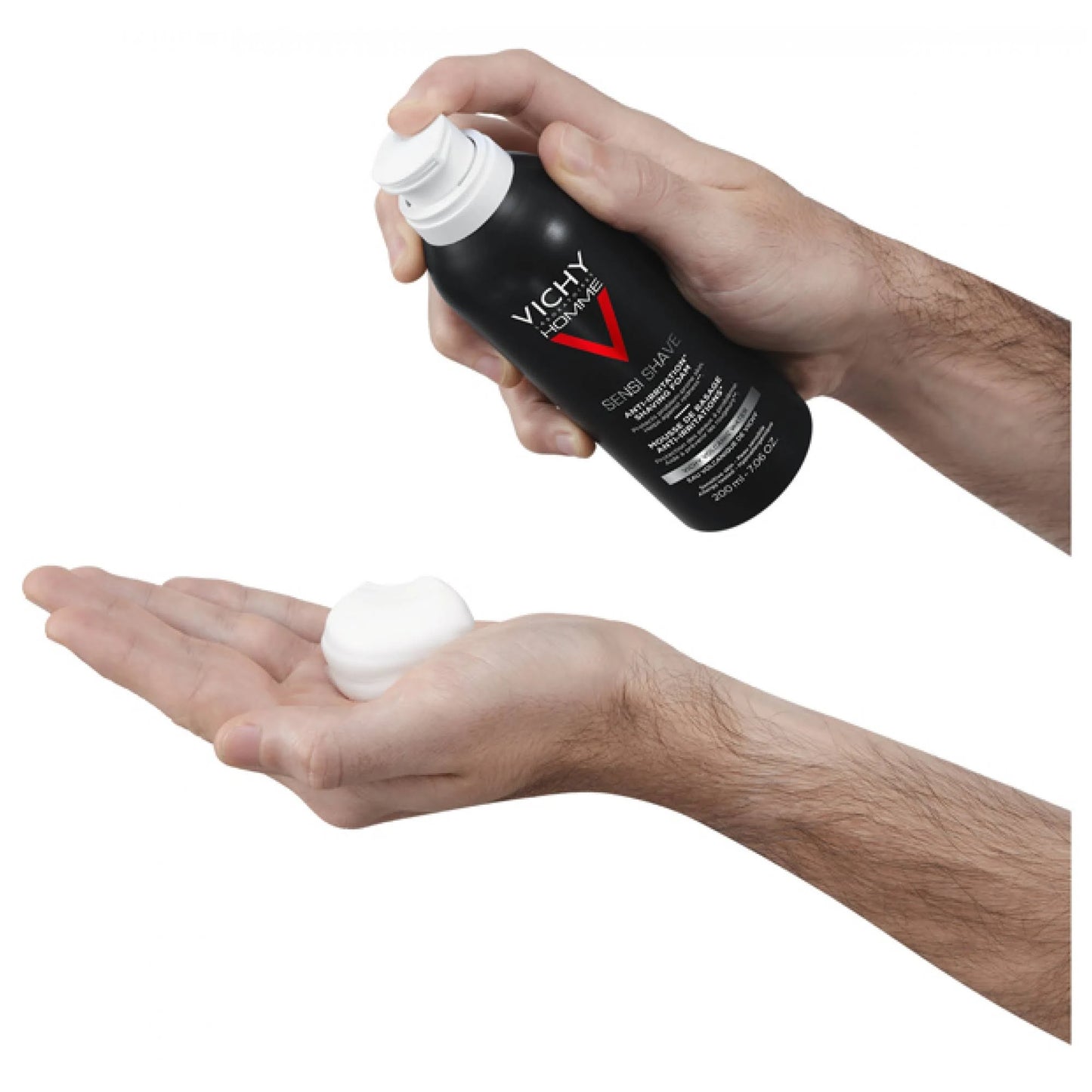 Vichy Homme Anti-Irritation Shaving Foam 200ml alcohol-free shaving foam protecting sensitive skin from redness and irritation during shaving