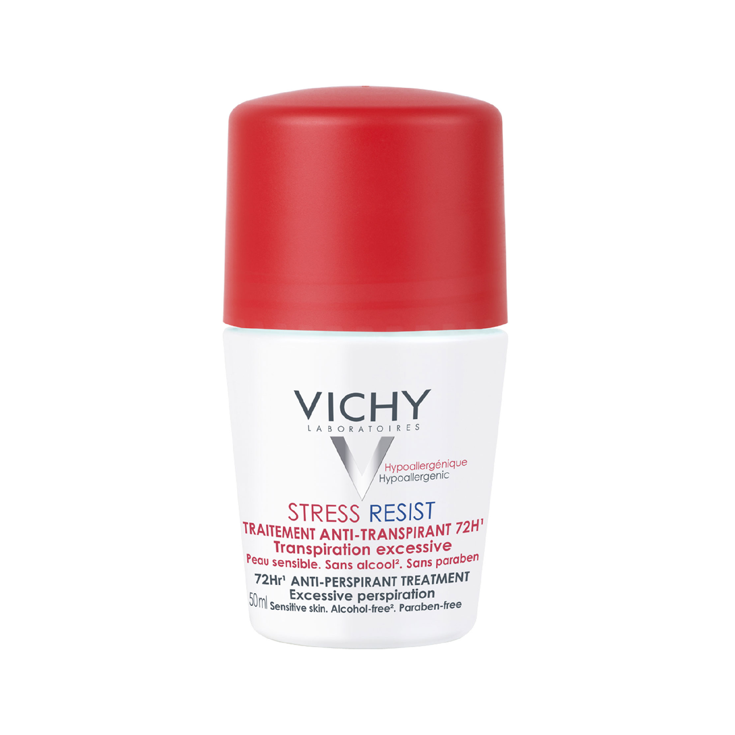 Vichy Intensive Antiperspirant 72H Roll-On 50ml for excessive perspiration, alcohol-free and paraben-free, suitable for sensitive skin