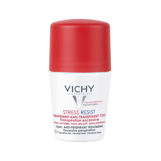 Vichy Intensive Antiperspirant 72H Roll-On 50ml for excessive perspiration, alcohol-free and paraben-free, suitable for sensitive skin
