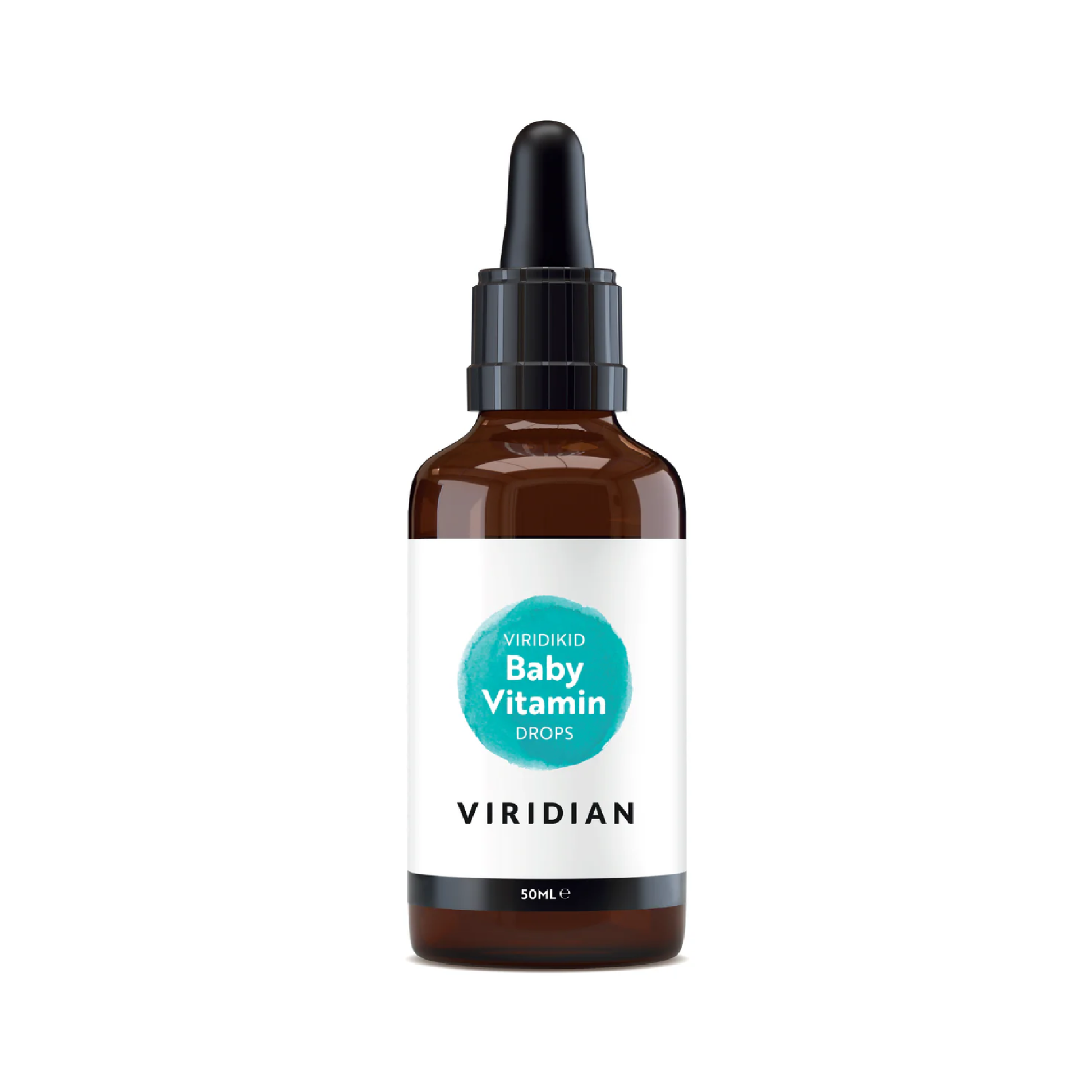 Viridian Viridikid Baby Vitamin Drops vegan 50ml with vitamins A C and D supporting infant immunity growth and healthy bone development from 6 months