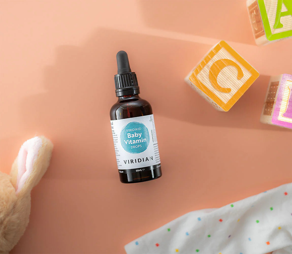 Viridian Viridikid drops for babies from 6 months easy daily liquid supplement supporting immunity growth and healthy development in early childhood