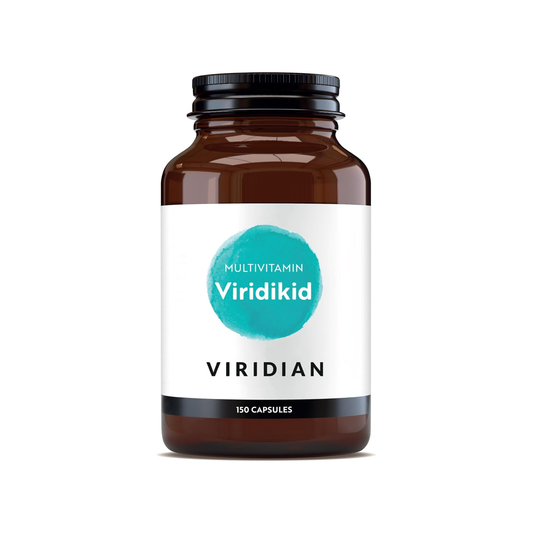 Viridian Viridikid Multivitamin capsules 150 count additive free supplement supporting children’s growth immunity and daily nutrition for ages 2 to 14