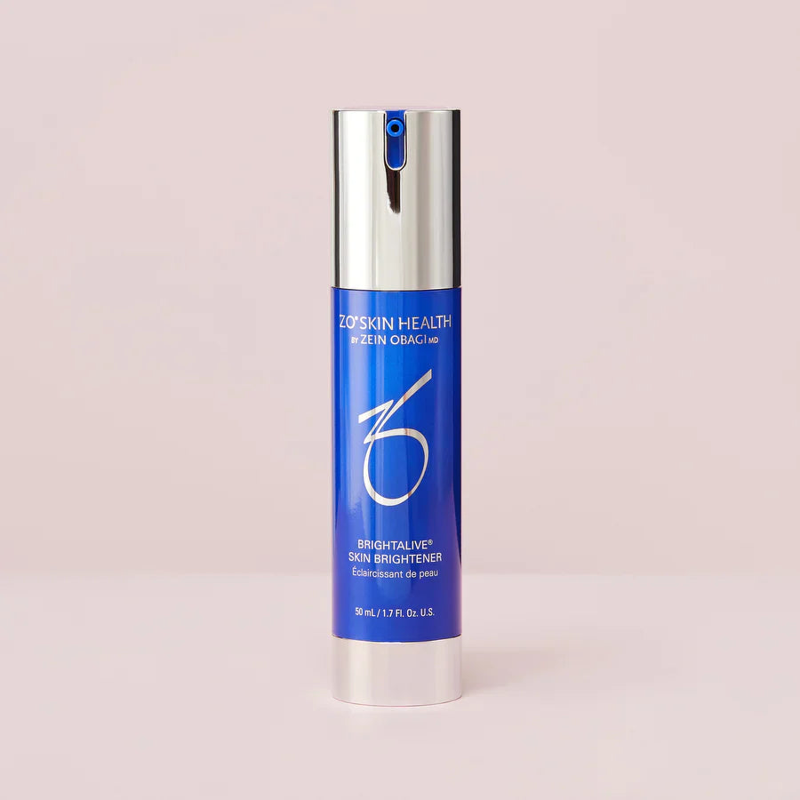 ZO Skin Health Brightalive for all skin types used morning and evening to even skin tone and calm the appearance of pigmentation