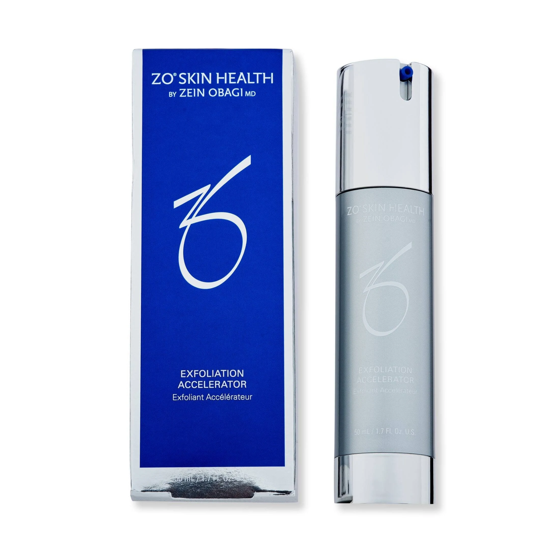 ZO Skin Health Exfoliation Accelerator for all skin types applied morning and evening to remove dead skin cells and stimulate epidermal renewal