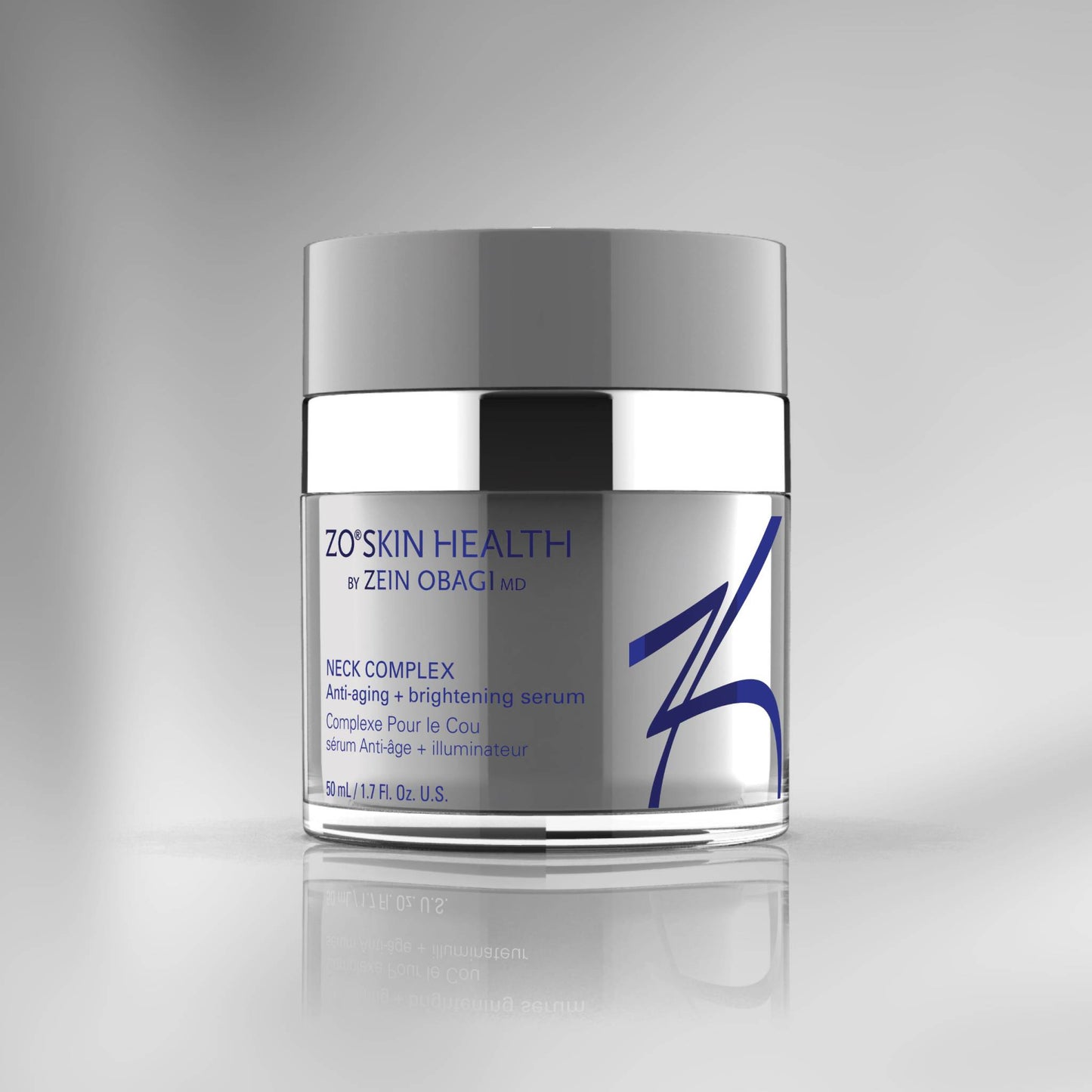 ZO Skin Health Neck Complex with Arginine/Lysine Polypeptide and Diglucosyl Gallic Acid to help lift the neck contour and visibly even skin tone