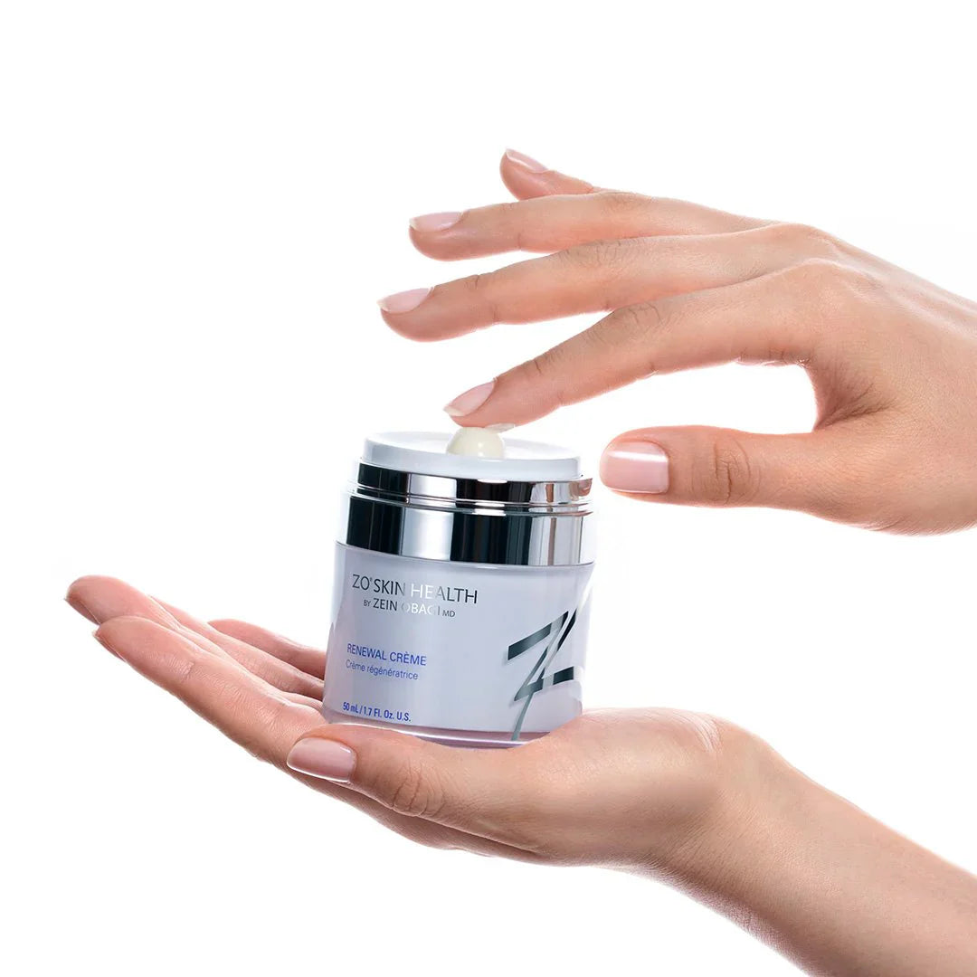 ZO Skin Health Renewal Crème with Oat Extract, Canadian Willowherb and CoQ10 to help soothe, protect and renew the skin's surface
