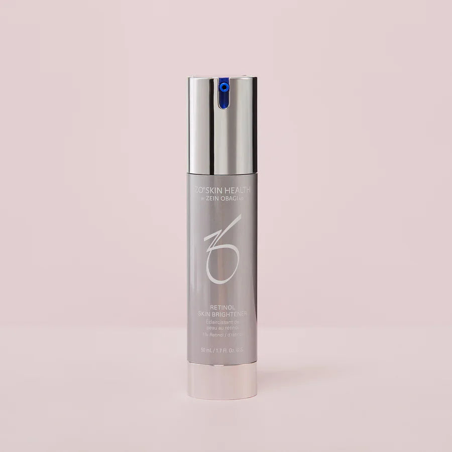 ZO Skin Health Retinol Skin Brightener 1% for experienced retinol users applied once or twice daily to even skin tone and reduce the appearance of dark spots