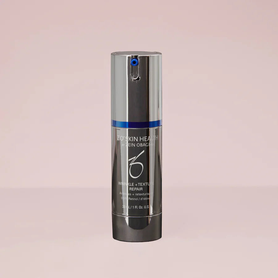 ZO Skin Health Wrinkle + Texture Repair with ZCORE complex and ZPRO supporting skin renewal, hyaluronic acid replenishment and dermal integrity