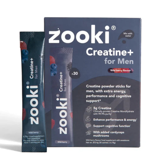 Zooki Creatine+ For Men Wild Berry Flavour Sachets 6.78g 30 Sachets