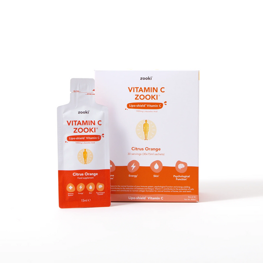 Zooki Liposomal Vitamin C 1,000mg, Citrus Orange Flavour - 14x15ml Liquid Sachets