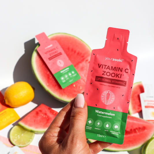 Zooki Liposomal Vitamin C 1,000mg, Watermelon Flavour - 14x15ml Liquid Sachets