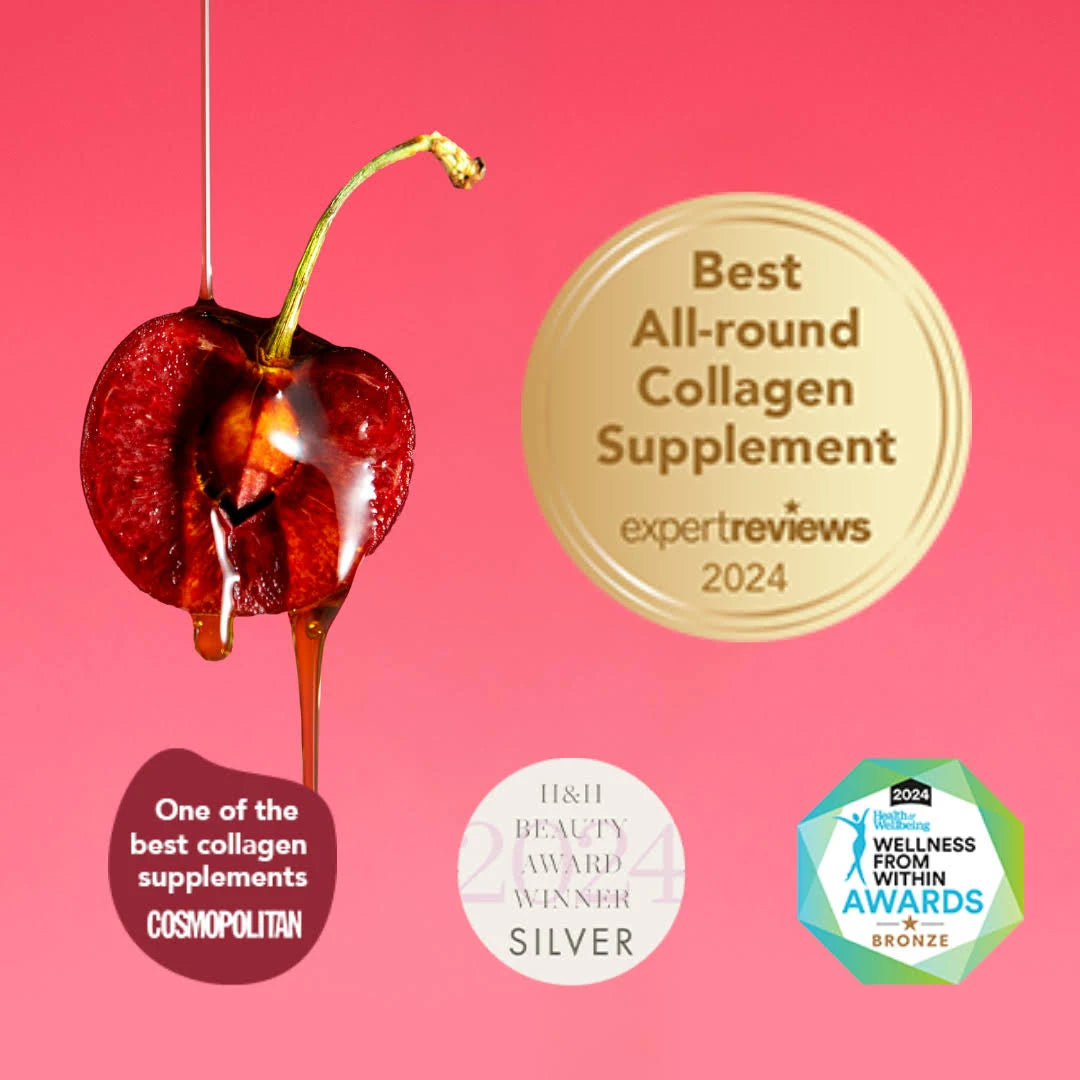 Zooki Super Strength Marine Collagen Sour Cherry sachets for adults seeking a clinically proven daily collagen supplement in a convenient rip-and-sip format