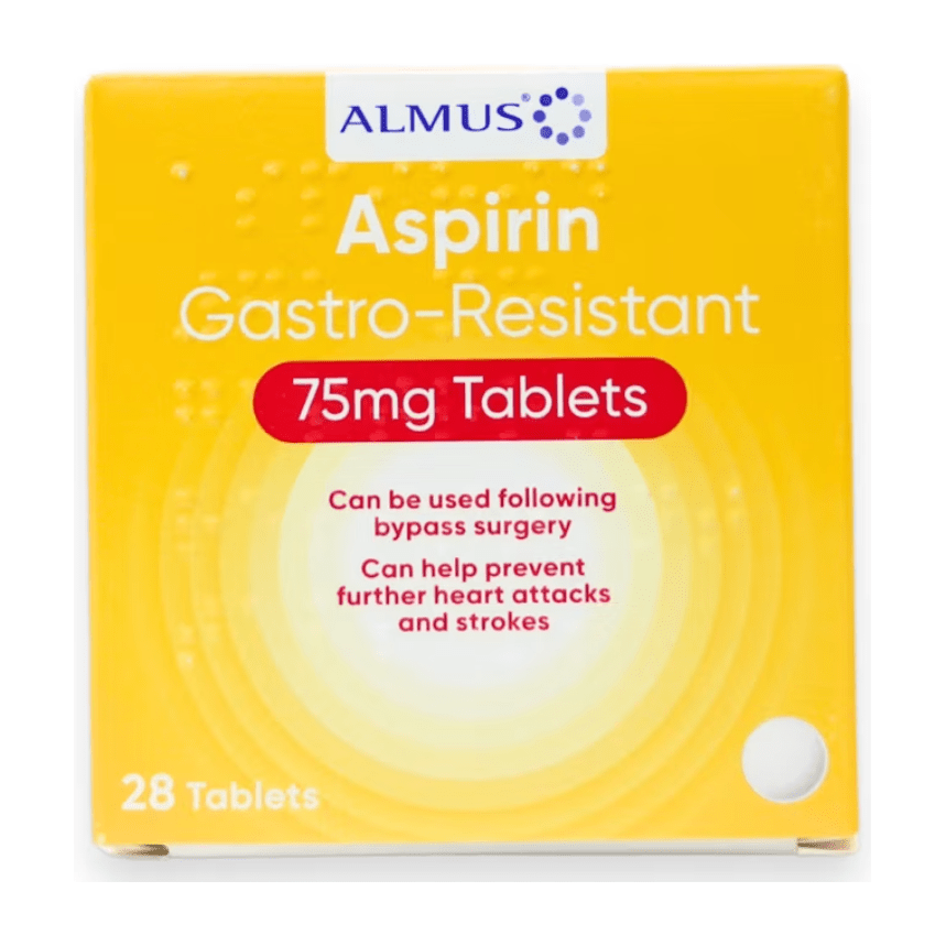 Aspirin 75MG Gastro Resistant Tablets 28 Tablets