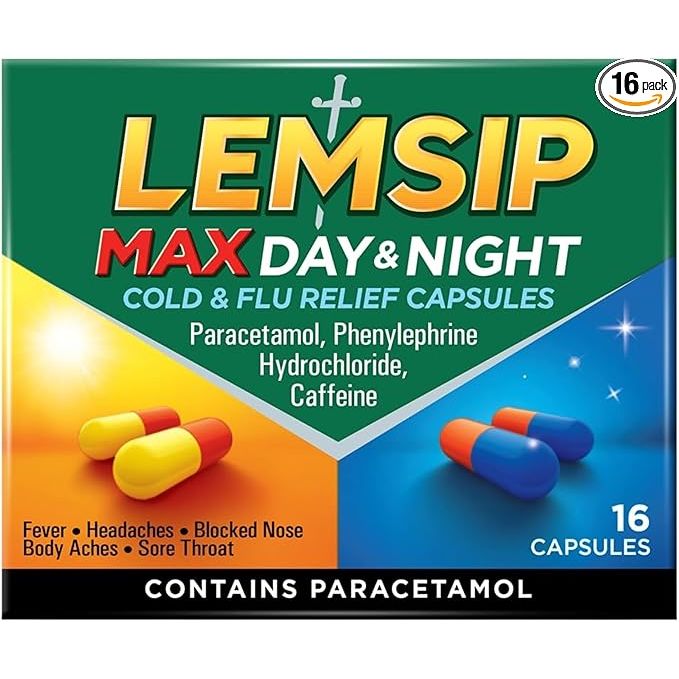 Lemsip Max Day & Night Cold & Flu Relief 16 Capsules