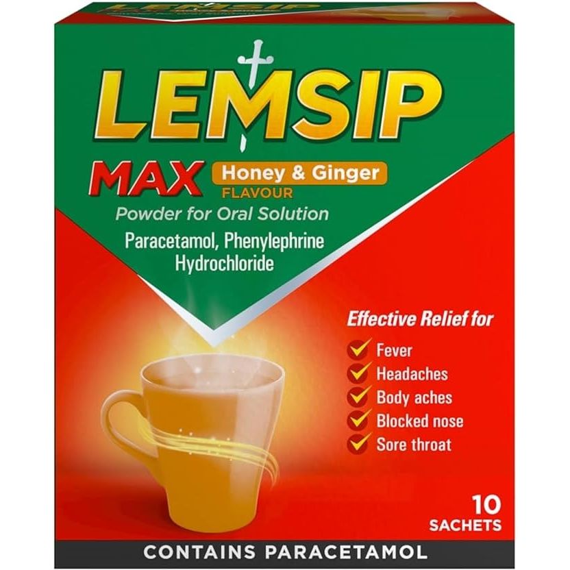 Lemsip Max Cold and Flu Honey and Ginger 10 sachets