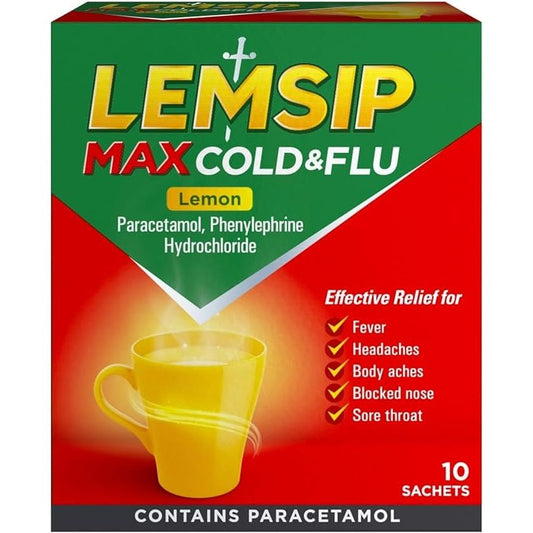 Lemsip Max Cold & Flu Lemon 10 Sachets