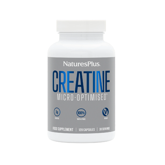 Nature's Plus Creatine Micro Optimised 120 capsules 3g pure creatine monohydrate per serving finely milled GMP certified
