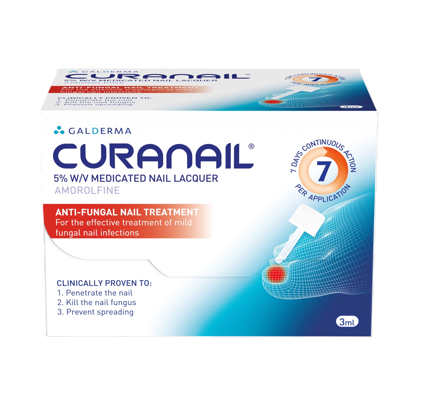 Galderma Curanail 5% W/V Medicated Nail Lacquer 3ml