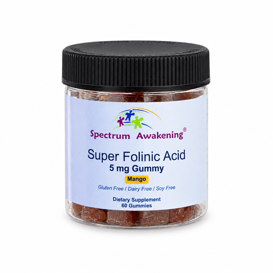 Spectrum Awakening Super Folinic Acid 5mg Gummy Mango 60 gummies offer folate in a chewable form, with no pills to swallow.