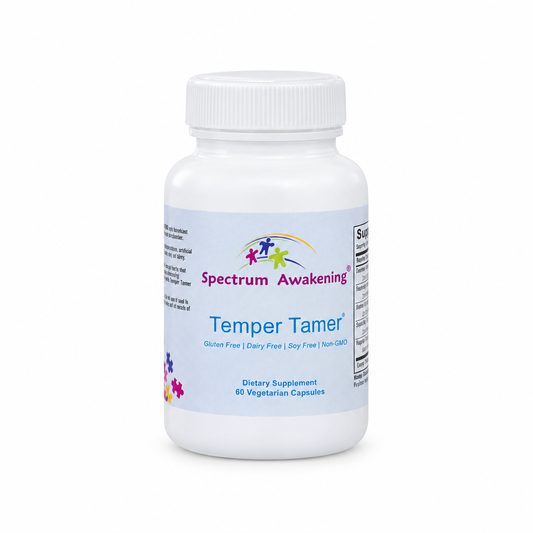 Spectrum Awakening Temper Tamer 60 vegetarian capsules with five herbal extracts combined in one formula for a convenient capsule supplement.